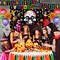 Day of The Dead Balloons Dia de Los Muertos Fiesta Background(Black,blue,green,orange,purple)